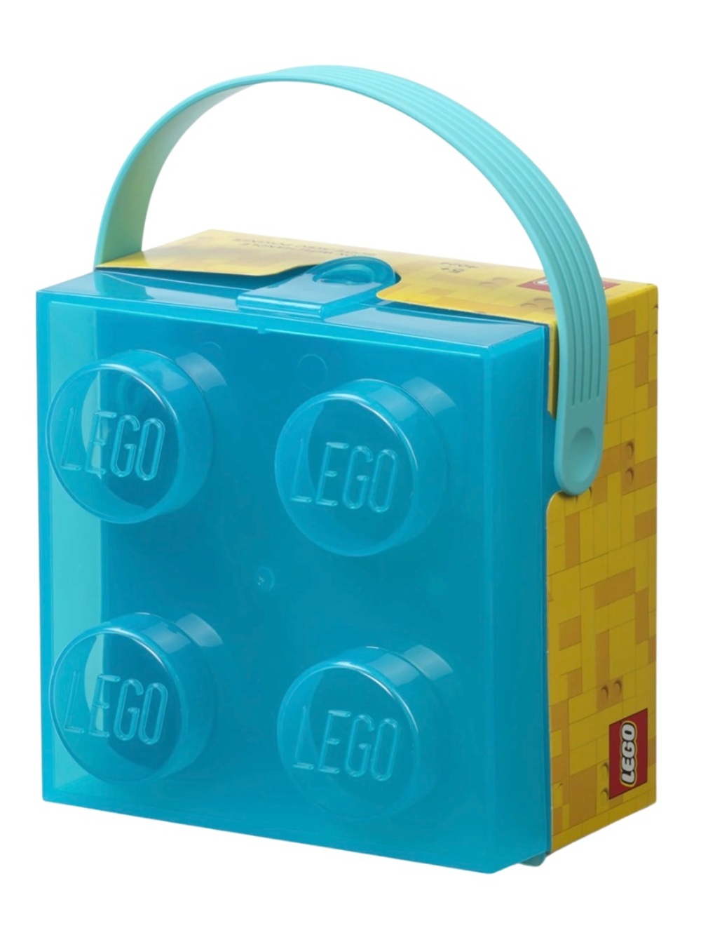 LEGO Box with Handle, Portable Storage Box, Translucent Blue